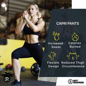 HOT SHAPERS Neotex Sweat Fabric Capri Pants. NEW